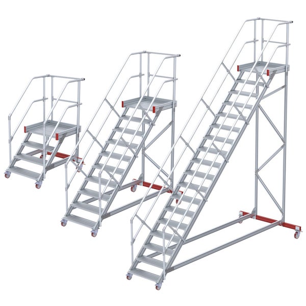 Euroline 513 Wartungsbühne 45° 600mm Stufenbreite 18 Stufen Stahl Gitterrost