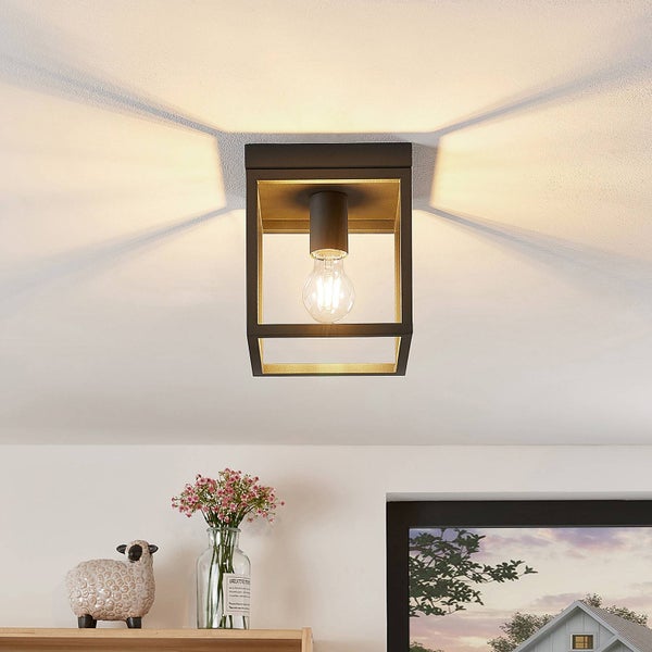 Lindby Deckenlampe Meron (Modern) in Schwarz aus Metall (1 flammig, E27) - Deckenleuchte Lampe Wohnzimmerleuchte