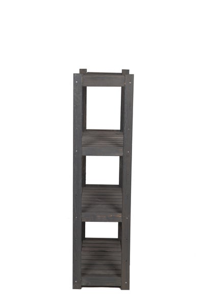 PROREGAL Holzregal SPREEWALD HxBxT 124x70x33cm 4 Ebenen Massives Kiefernholz Grau geölt