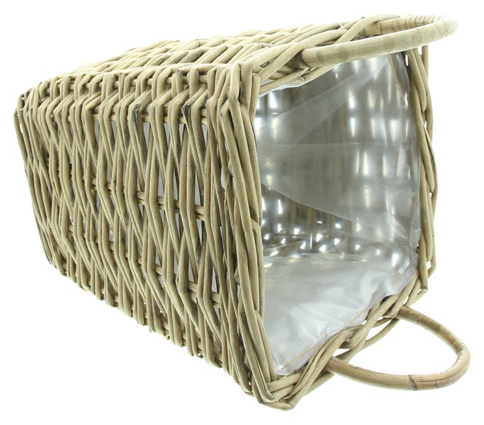 FRANK FLECHTWAREN | Pflanzkorb Weiden-Chic, WEIDE, RATTAN, MDF, FOLIE, 27 x 27 x 30 cm