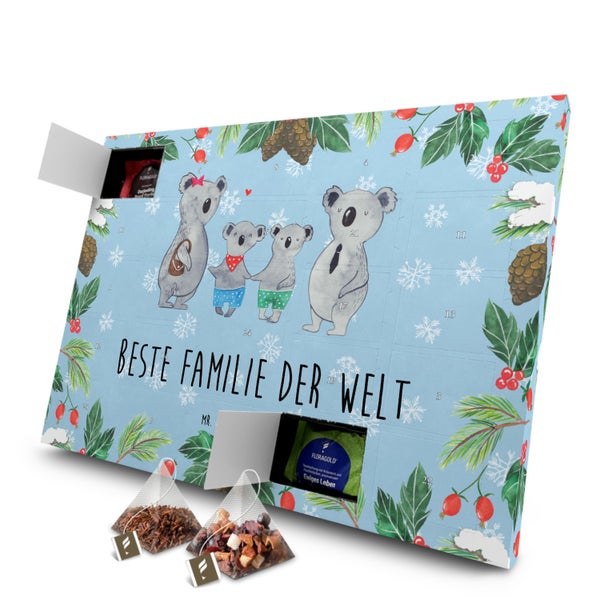 Mr. & Mrs. Panda Tee Adventskalender Koala Familie zwei - Blau Pastell