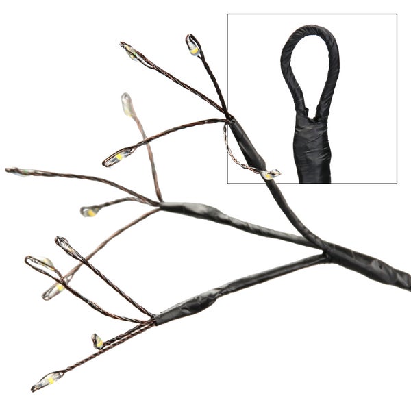 ECD Germany LED-Dekoleuchte Mistelzweig Ø36cm 240 LEDs Warmweiß Innen&Außen IP44 Wasserdicht Beleuchtete Zweige für Weihnachten Lichterzweige Lichtzweige Hängedeko Weihnachtsdeko Weihnachtsbeleuchtung