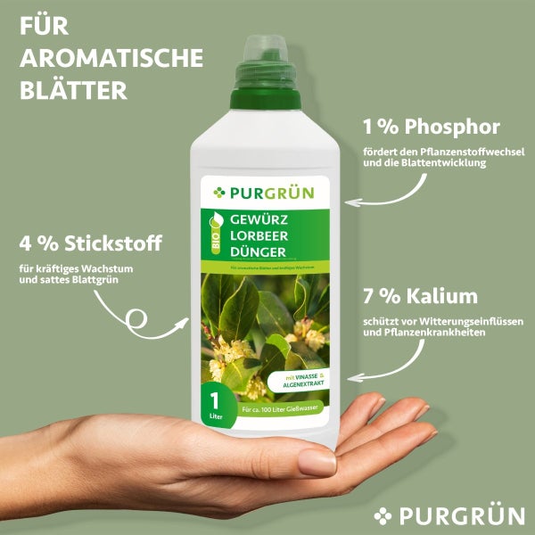 Purgrün Bio-Gewürzlorbeer-Dünger 1 Liter