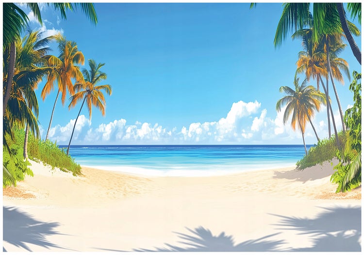 Fototapete 3D Effekt Strand Meer Wohnzimmer Vlies Tapete 400x280 cm