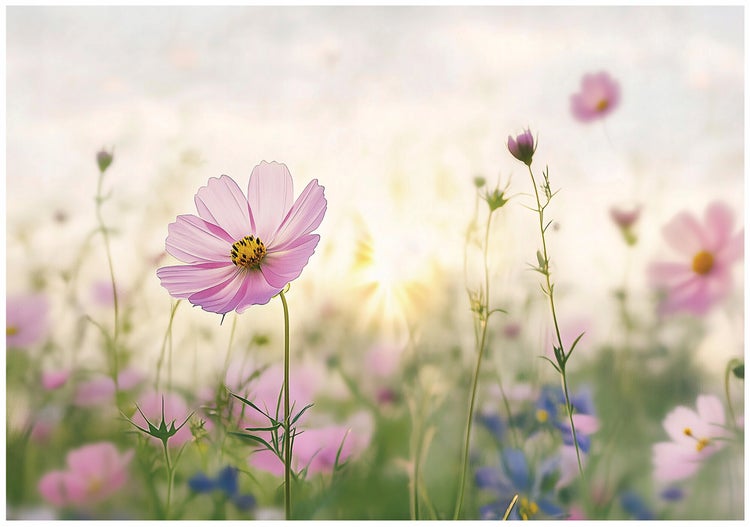 Fototapete Blumenwiese Natur Wohnzimmer Vlies Tapete 300x210 cm