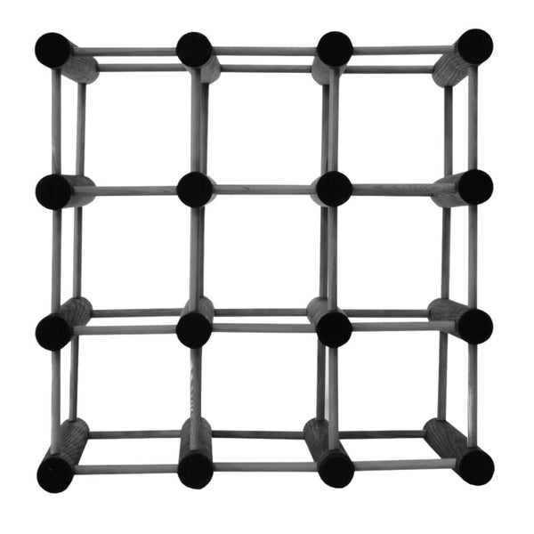 PROREGAL Modulares Weinregal Vinotega Mod HxBxT 36 x 36 x 24 cm 1 x  9 Flaschen Massives Kiefernholz Grau Geölt