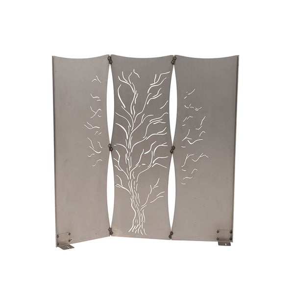 Home Deluxe - Sichtschutz Treeflow - 120 x 41,5 cm - wetterbeschändig, edle Rostoptik I Rostschild, Gartenstecker, Roststecker
