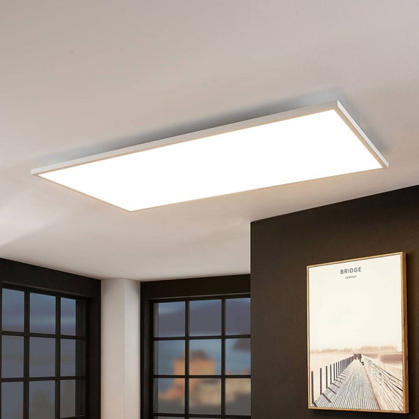 Lindby LED Panel / Deckenleuchte 119,5 x 59,5 cm, dimmbar RGB Backlight & wechselbare Lichtfarbe (3.000–6.000K) mit Fernbedienung Leuchtmittel