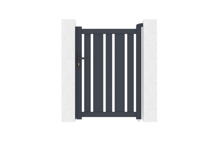 Schiebetor 3x1,4m VEYMONT + Tor 1m VEYMONT H.1,4m grau