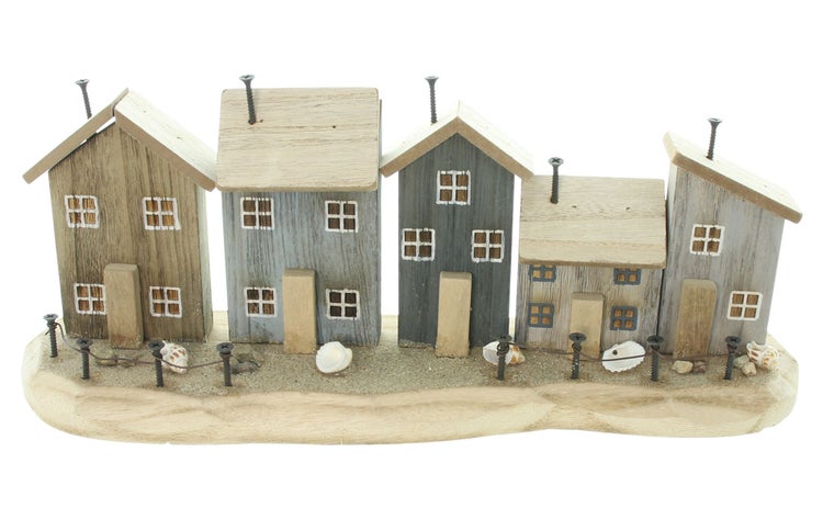 FRANK FLECHTWAREN | Dekohäuser Strandpromenade, HOLZ, 39,5 x 15 x 10,5 cm