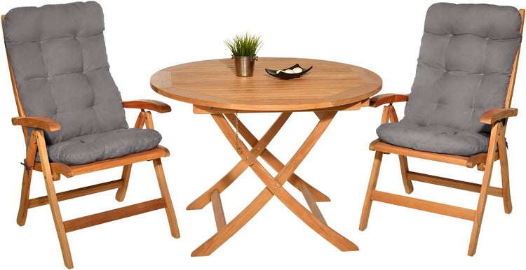 Beautissu Flair HL Hochlehner 120x50x8cm Hellgrau (6tlg)