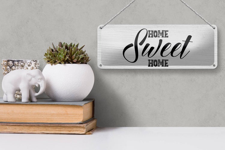 Blechschild Spruch Home Sweet Home 27x10cm Dekoration