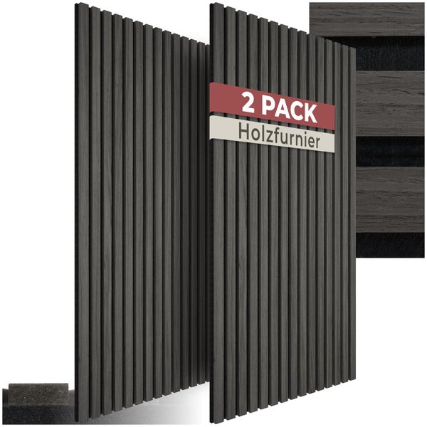 Zwei Holzfurnier-Wandpaneele im Paket