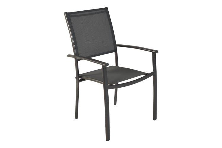 Milano Gartensessel, stapelbar, graphit/grau, 2er Set