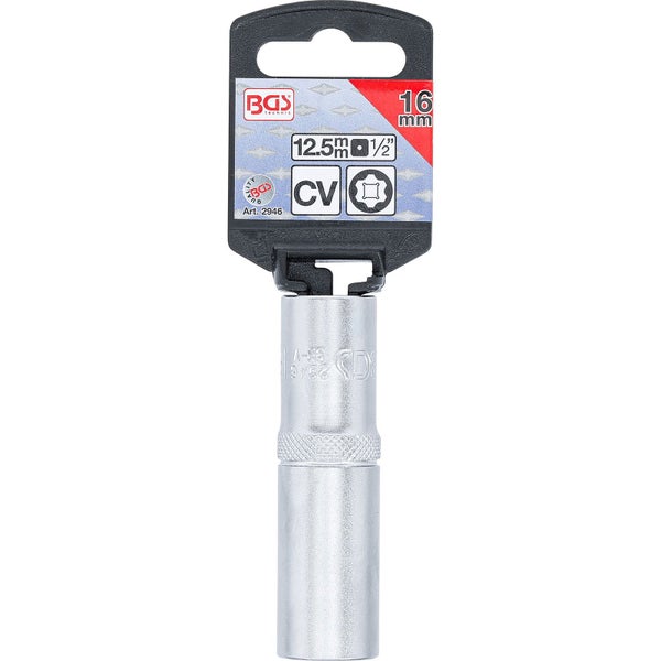 BGS Steckschlüssel-Einsatz Super Lock tief Antrieb Innenvierkant 12,5 mm (1/2) SW 16 mm - 2946