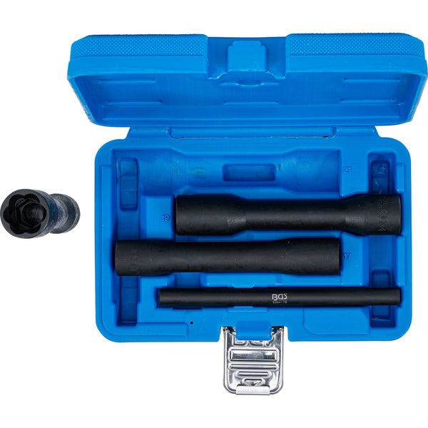 Radschrauben-Sicherungsnuss-Satz in einem blauen Koffer