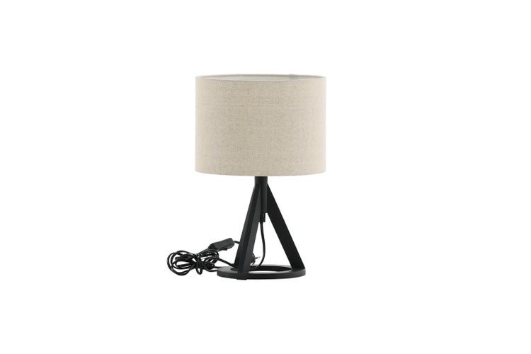 Kona Beleuchtung Tischlampe 25x18x50,5cm stof beige, schwarz. 18 X 25 X 51 cm