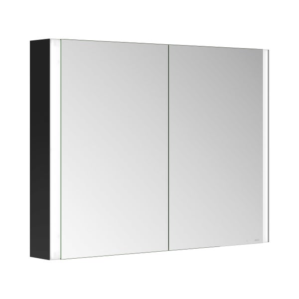 KEUCO Royal Mia Aufputz-LED-Spiegelschrank 100cm, 2 Türen, Seiten schwarz