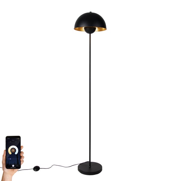 Smart Stehleuchte Schwarz mit Gold inkl. Wifi A60 - Magnax