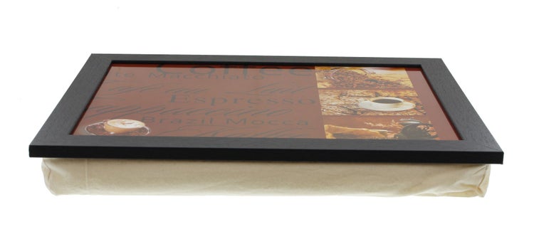 FRANK FLECHTWAREN | Knietablett Kaffee, HOLZ, KUNSTSTOFF, 43 x 33 x 7 cm