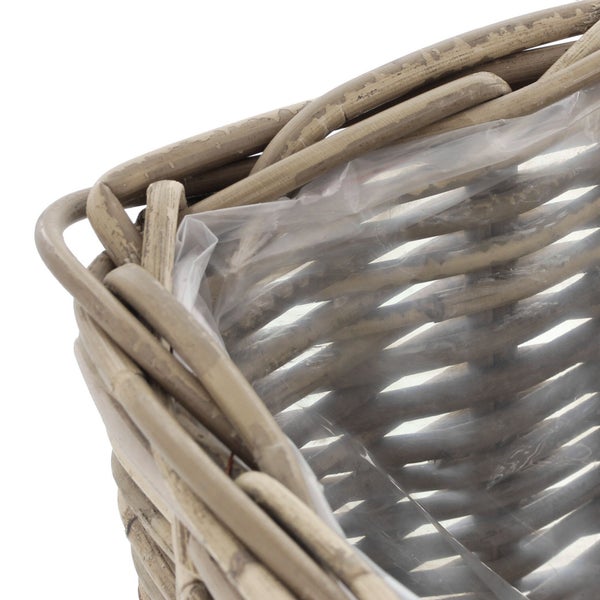 FRANK FLECHTWAREN | Pflanzer Rattan, groß, RATTAN, 27 x 27 x 25 cm
