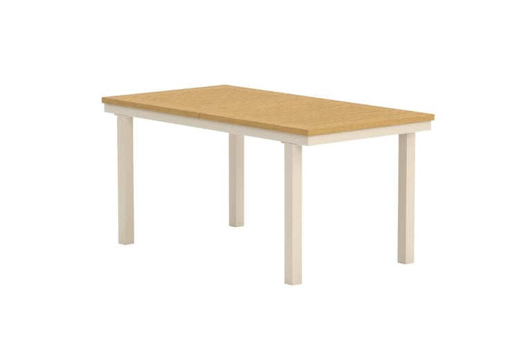 Gartentisch mit Holzplatte und Metallbeinen