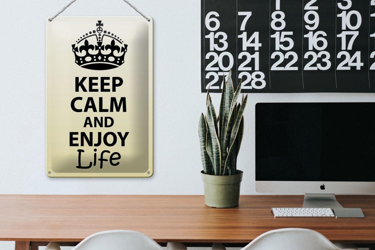 Blechschild Spruch 20x30cm Keep Calm and enjoy life