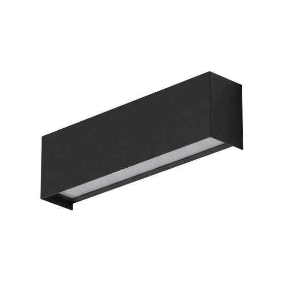 Moderne rechteckige LED Wandleuchte fuer den Aussenbereich mit Lichtaustritt nach unten