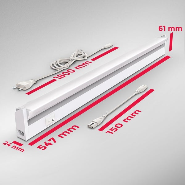 Unterbauleuchte - 8,5W, 1000lm, LED, Schalter, Stecker, neutralweiß, weiß