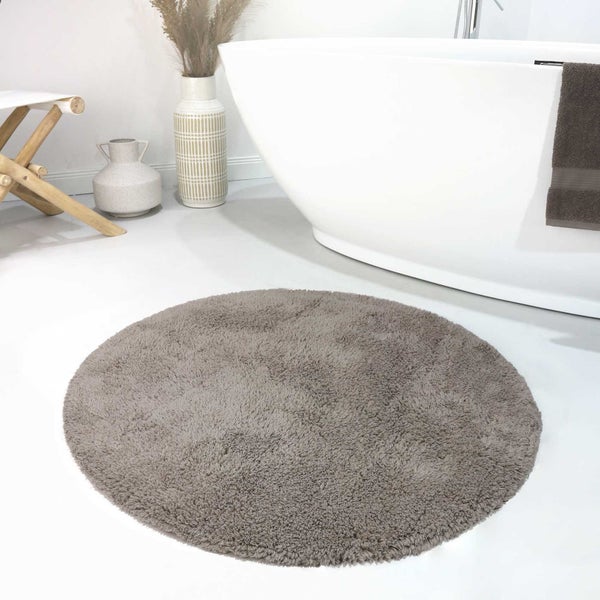 Badteppich Braun Ole WECONhome Basics 90 cm rund