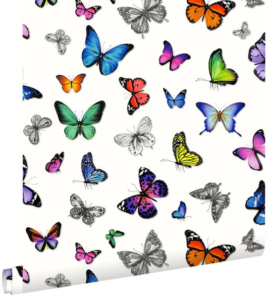 ESTAhome Tapete Schmetterlinge Multicolor - 53 cm x 10.05 m - 138507