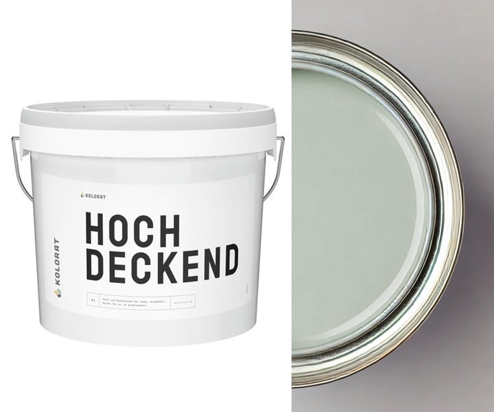 Kolorat matte Wandfarbe Hochdeckend – Salbeigrün K/3-0-5-22/T – 2.5L  Matte Wand- & Deckenfarbe, höchste Deckkraft, geruchsarm, atmungsaktiv, leichte Verarbeitung. Hochwertige Innenfarbe für alle Räume.