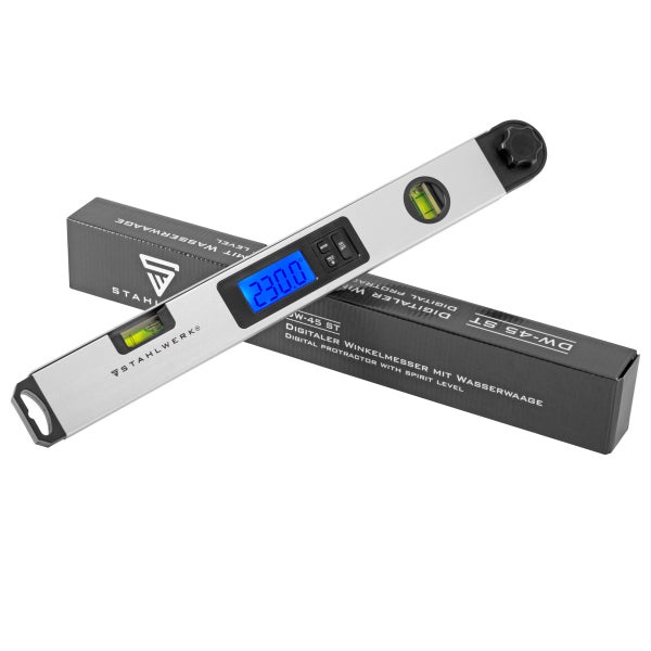 Digitaler Winkelmesser DW-45 ST  Aluminium Messbereich von 0-230 Grad