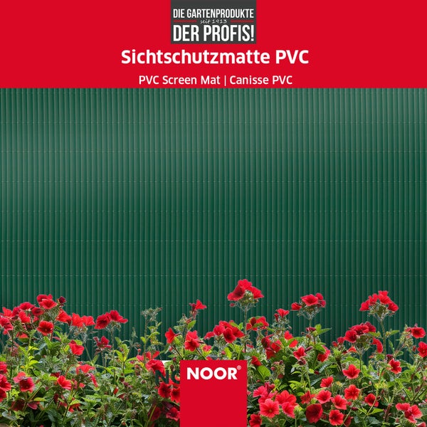 PVC Sichtschutz - 90x300 cm - Grün - Hohlkammer Sichtschutzmatte - Wetterfest und langlebig - Blickdichter Sichtschutz und Dekorationselement