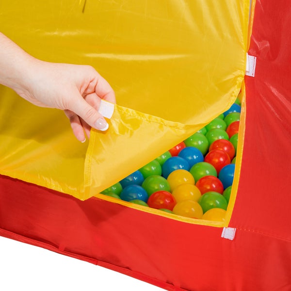 Spielzelt tectake  86 x 84 x 102 cm mit 200 Bällen und abnehmbarem Dach bunt
