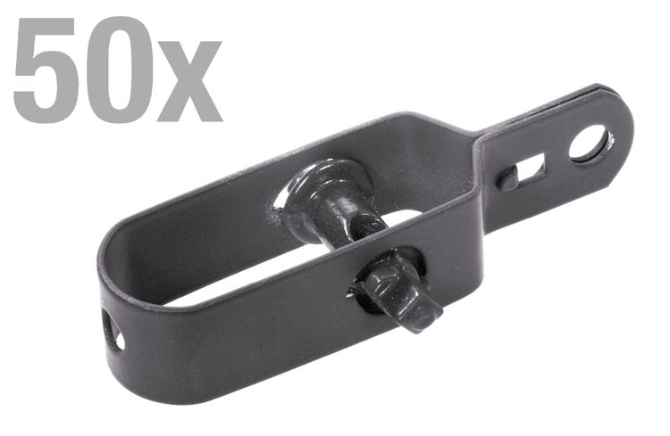 Set mit 50 Drahtspannern für Zäune aus Metall zur Montage von Spanndraht.