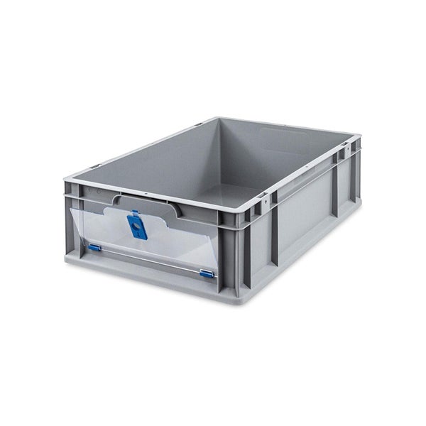 PROREGAL Eurobox NextGen Insight Cover HxBxT 17 x 40 x 60 34 Liter Niedrig/Blau Eurobehälter Transportbox
