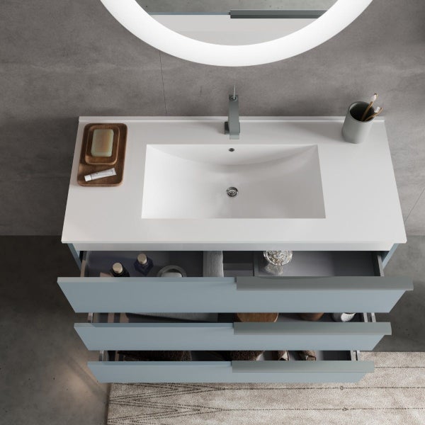 Möbelset für das Badezimmer 100 cm, bodenstehend | New York