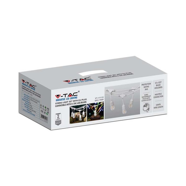E27 LED-Glühbirnen - Lichterkette - WP - Sockel - Weiß - IP65
