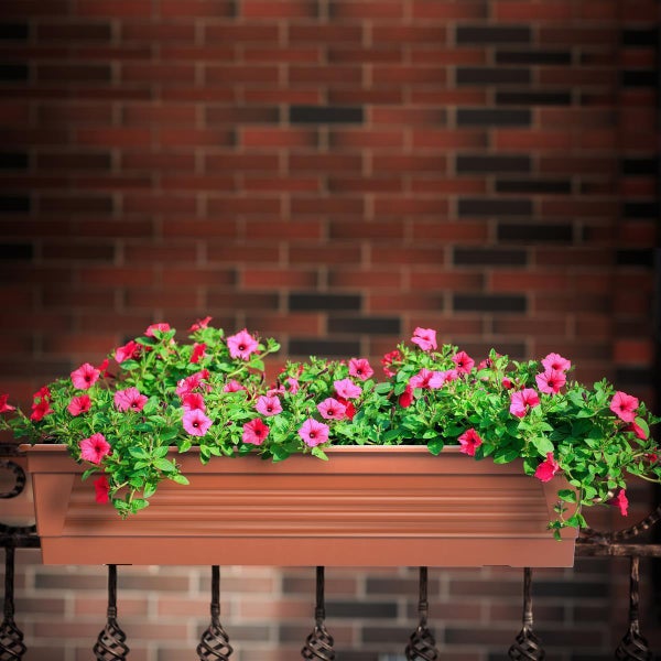 Plastard Blumenkasten 3er Set Terrakotta 100x21x17 cm Pflanzkasten Balkonkasten Pflanzkübel