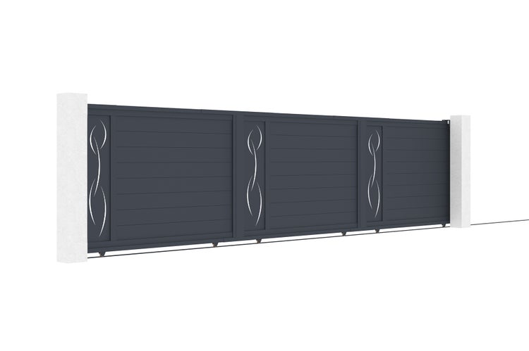 Schiebetor 6m LIFE H.140cm Aluminium + LIFE Tor H140 GRAU