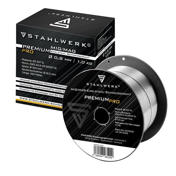 STAHLWERK Schweißdraht MIG MAG Edelstahl ER 307 Si  0,8 mm 1 kg Drahtrolle