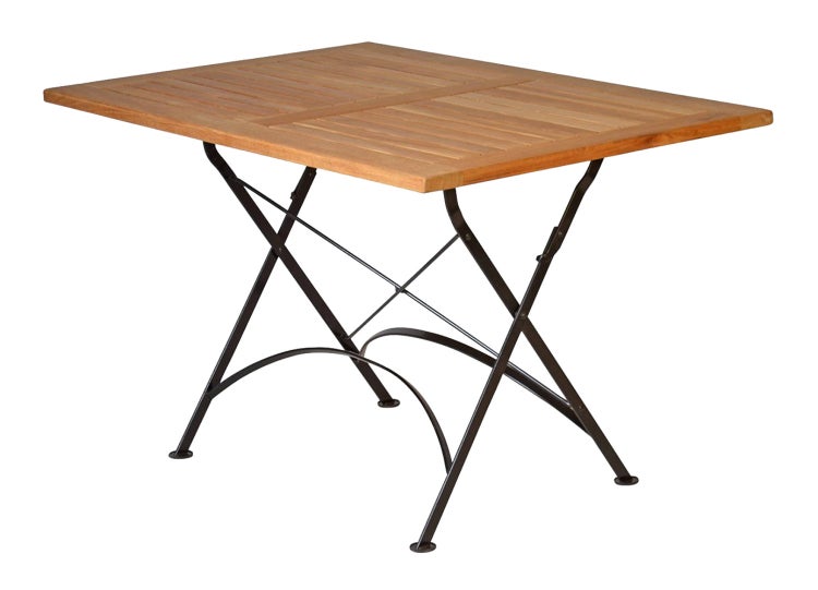 Teak Klapptisch 120 x 80 cm wetterfest premium für Balkon Terrasse Garten