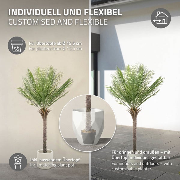Dekorative Kunstpalme im Topf für den Innen- und Außenbereich