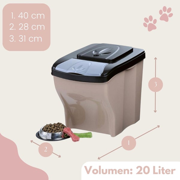3x Hundefutter Aufbewahrung Futtertonne Katze Futtertonne Hund Tierfutterbehälter Trockenfutter Aufbewahrung Futterbox Hund Hundefutter Box 3 x 20 L 60 L