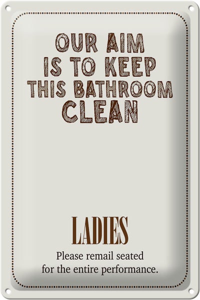 Blechschild Spruch Keep this bathroom clean 20x30cm