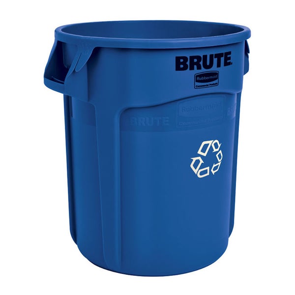 PROREGAL Rubbermaid Brute Runde Mehrzwecktonne Mit Belüftungskanälen 75,7 Liter HxØ 58,1 x 49,5 cm Aus Kunststoff Blau Mit Recyclingsymbol