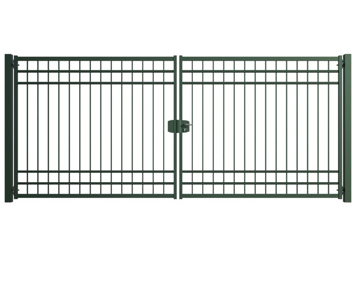 Doppeltor aus Metall mit Schloss für den Aussenbereich