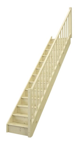 Holztreppe mit Geländer