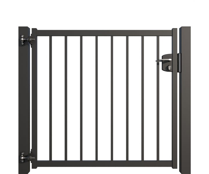 Gartentür aus Metall mit Schloss